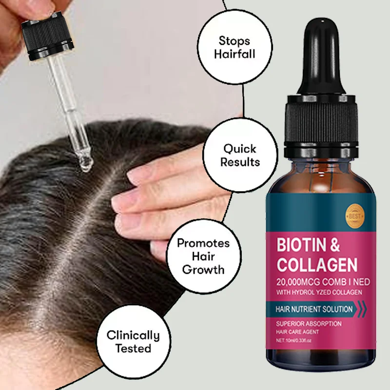 Hair Care Frizzy Hair - Biotin-Kollagen Haarpflege-Öl, Pflegt Verwirrtes und Raues