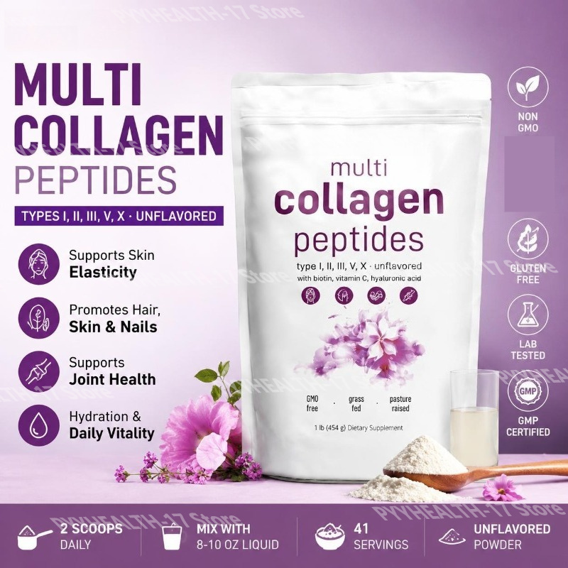 Hair Care Vitamin - Multi-Kollagen-Peptid-Pulver Typ I, II, III, V
