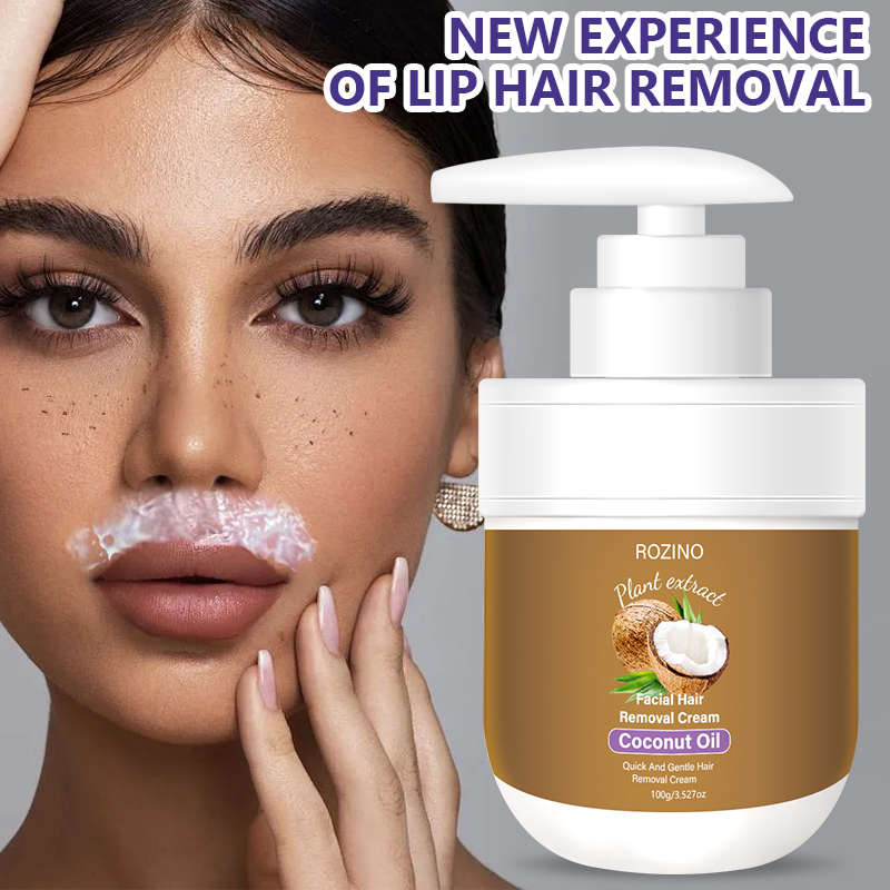 Hair Care Natural Ingredients - Rozino Kokosnussöl Lippen-Haarentfernungscreme, mit einer geschmeidigen