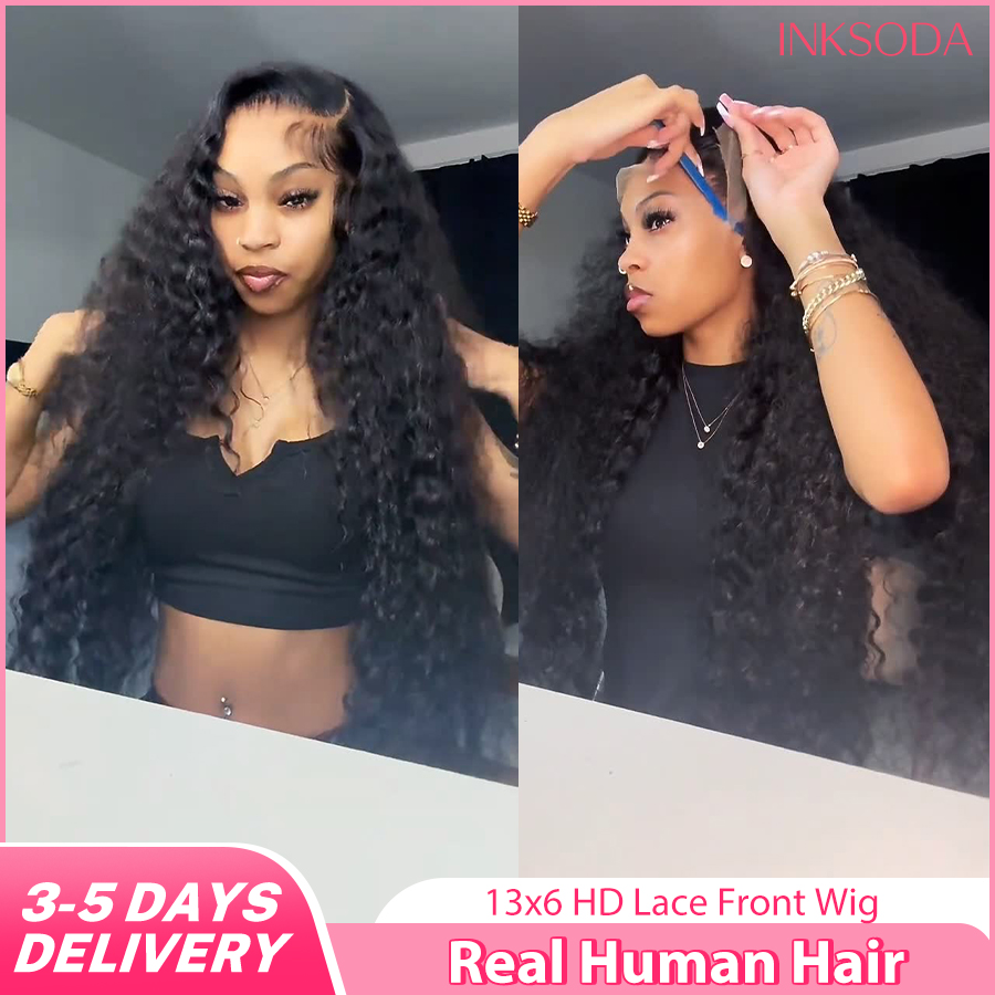 Lace Front Wig - Deep Wave Echthaar-Perücken 13X6 HD Lace