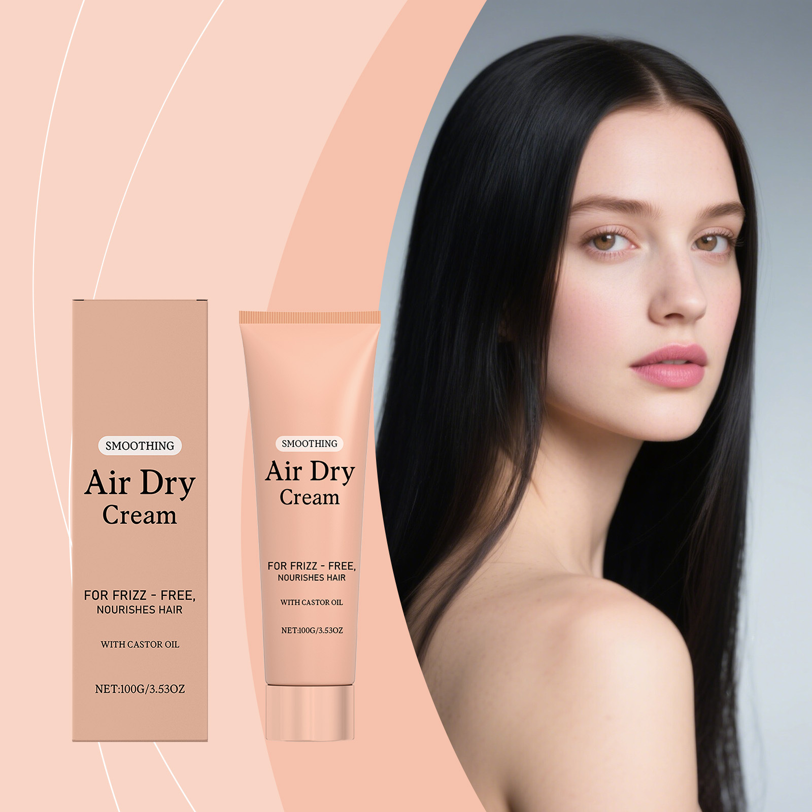 Hair Care Frizzy Hair - Lufttrocknende Glättungscreme für Haare Anti-Frizz Styling