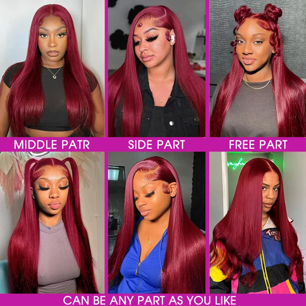 99J Burgunderrot Seidig Glatte – Lace Front Wig Bewertung und Preis