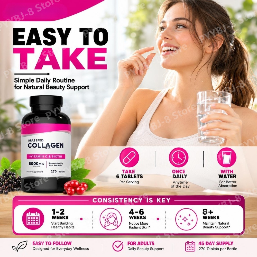 Kollagen-Tabletten 6000mg mit  – Hair Care Vitamin Bewertung und Preis